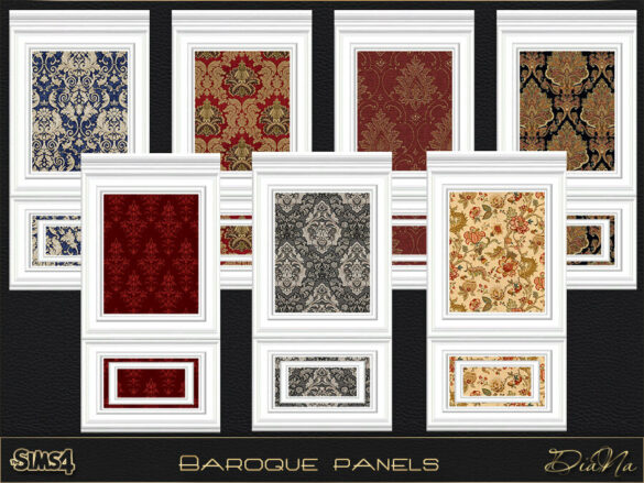 Sims 4 BAROQUE PANELS by DiaNa Sims 4