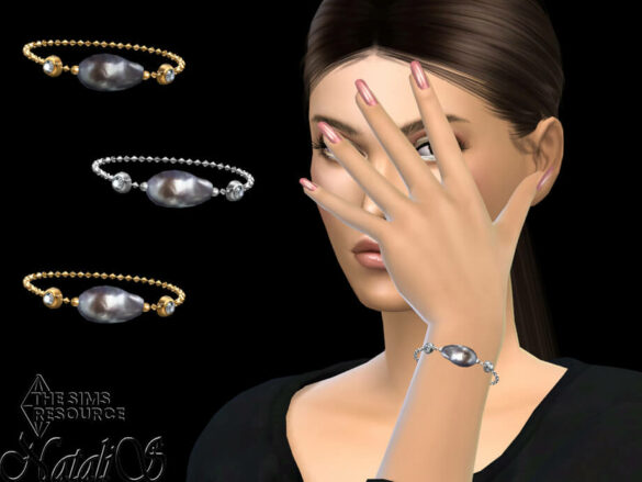 Sims 4 Baroque solitaire pearl bracelet by NataliS