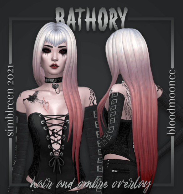 Sims 4 bathory hair simblreen 2021 halloween treat