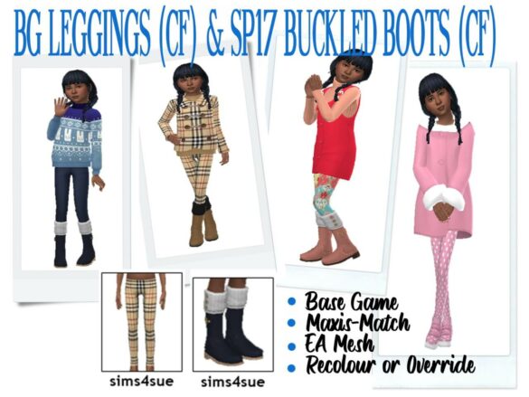 BG LEGGINGS & SP17 BUCKLED BOOTS CF at Sims4Sue