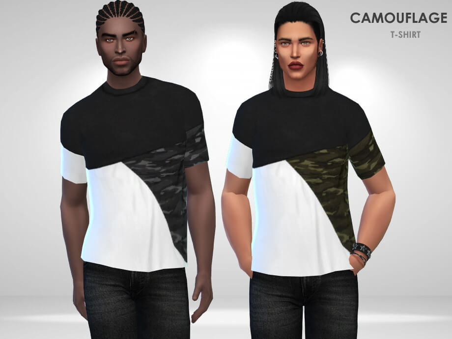 Sims 4 Camouflage T-shirt by Puresim - The Sims Game