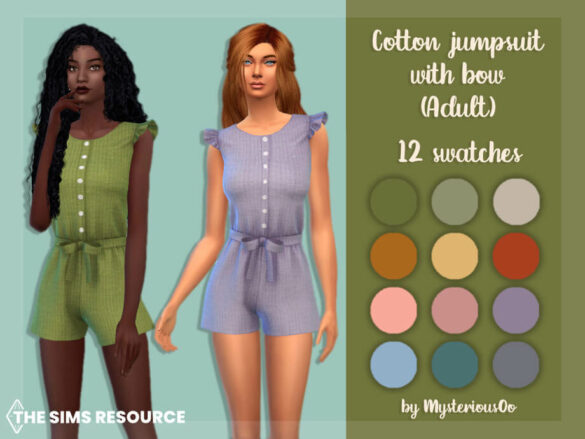 Cotton jumpsuit with bow Adult by MysteriousOo