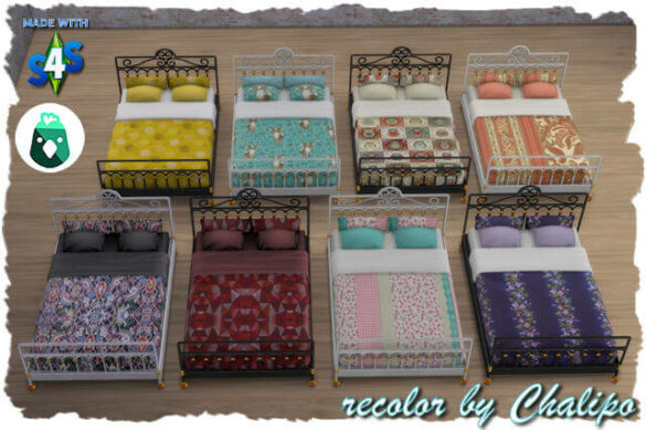 Country life bed recolors by Chalipo at All 4 Sims