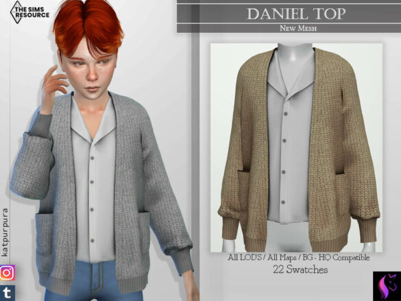 Sims 4 Daniel Top by KaTPurpura