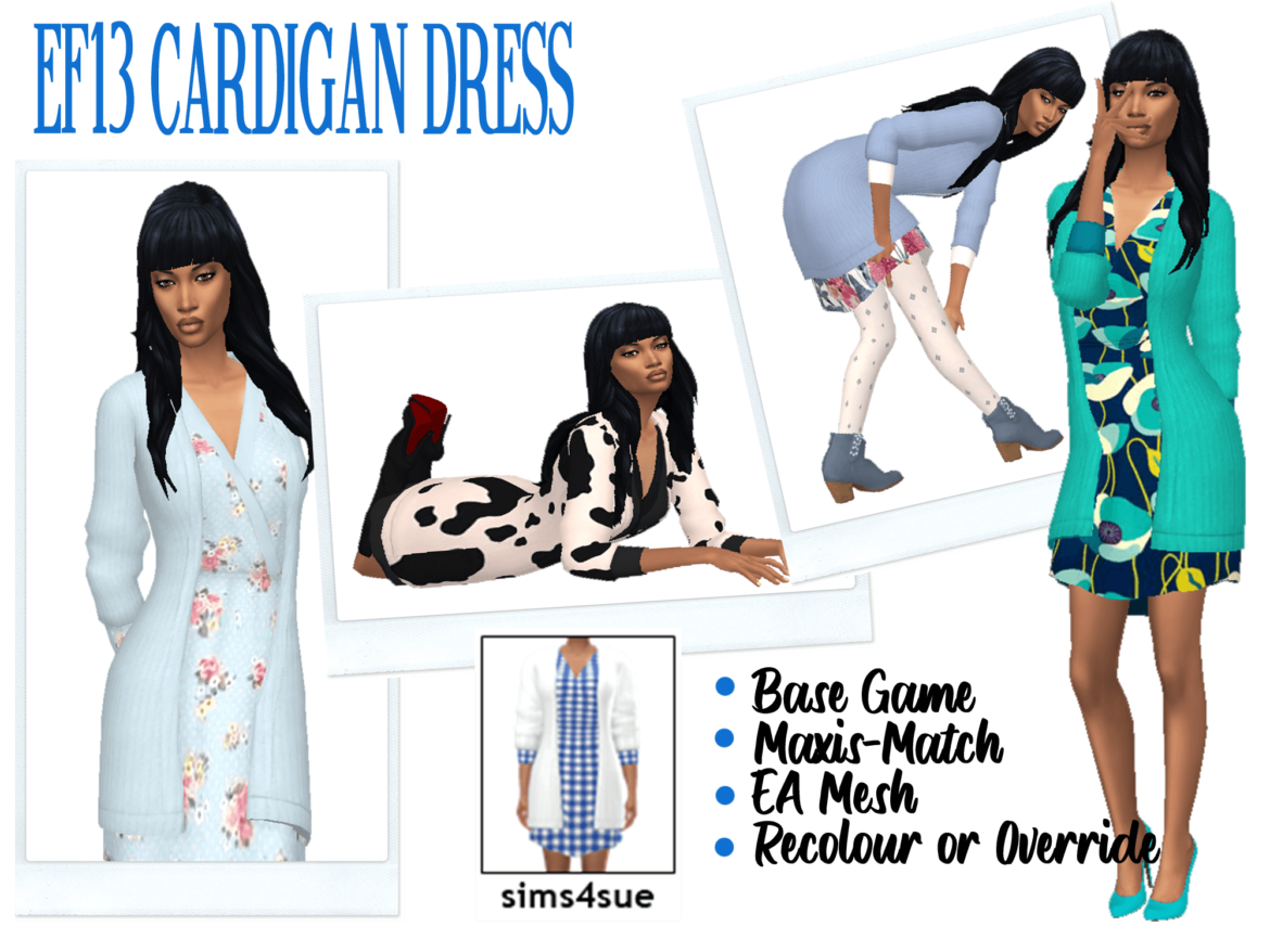 Sims 4 download ef13 cardigan dress base game recolour - The Sims Game