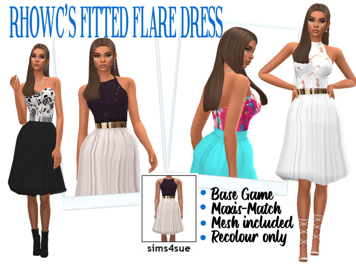 Sims 4 download rhowcs fitted flare dress base game