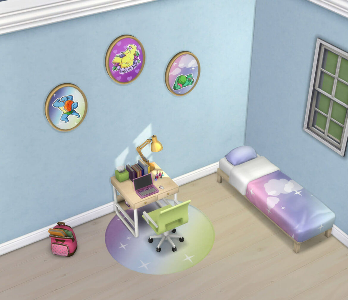 Sims 4 download surprisingly buff pokemon bedroom set