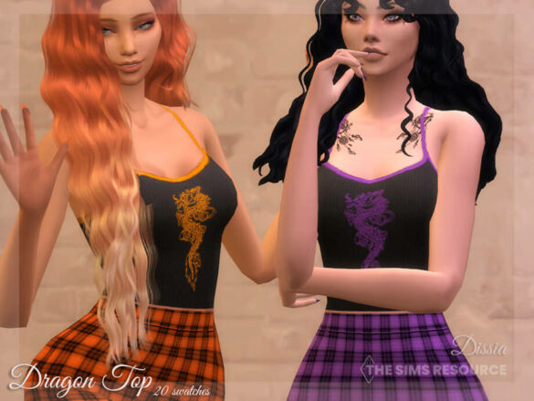 Sims 4 Dragon Top by Dissia
