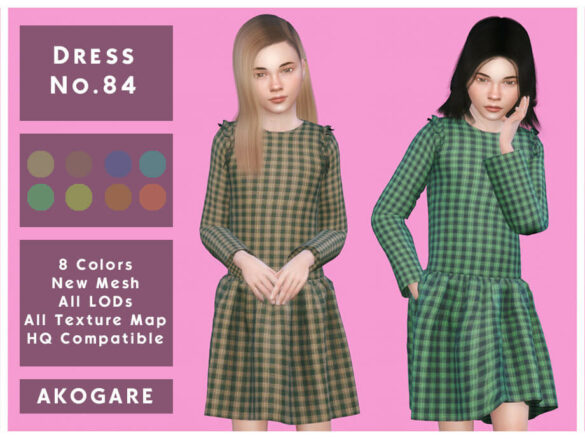 Sims 4 Dress No.84 by _Akogare_