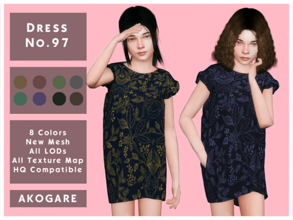 Sims 4 Dress No.97 by Akogare at TSR