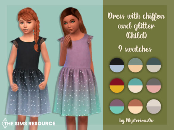 Dress with chiffon and glitter Child by MysteriousOo - The Sims Game