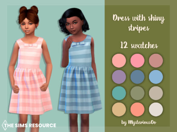 Sims 4 Dress with shiny stripes by MysteriousOo