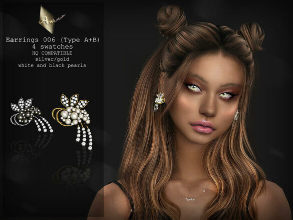 Sims 4 Earrings 006 Type A + B by AurumMusik