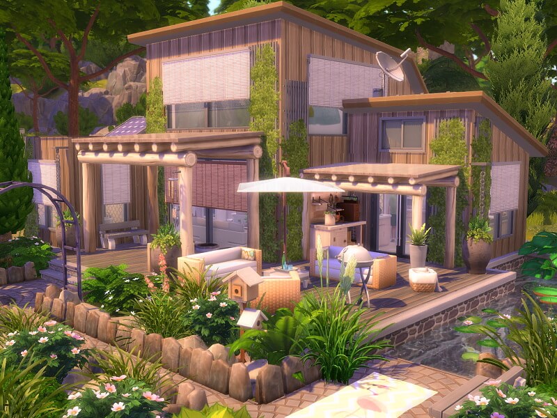 Sims 4 Eco Friendly Wood House by Flubs79 The Sims Game