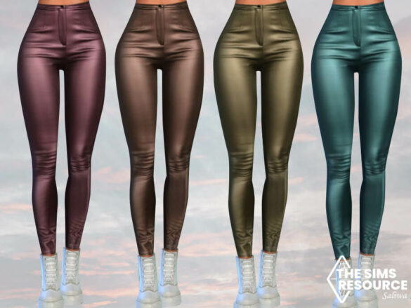 Female High Waisted Leather Pants by Saliwa - The Sims Game