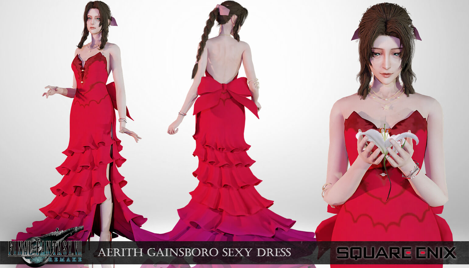 Sims 4 Final Fantasy Vii Remake Aerith Gainsboro Sexy Dress The Sims Game