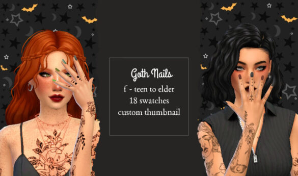 Sims 4 goth nails - The Sims Game