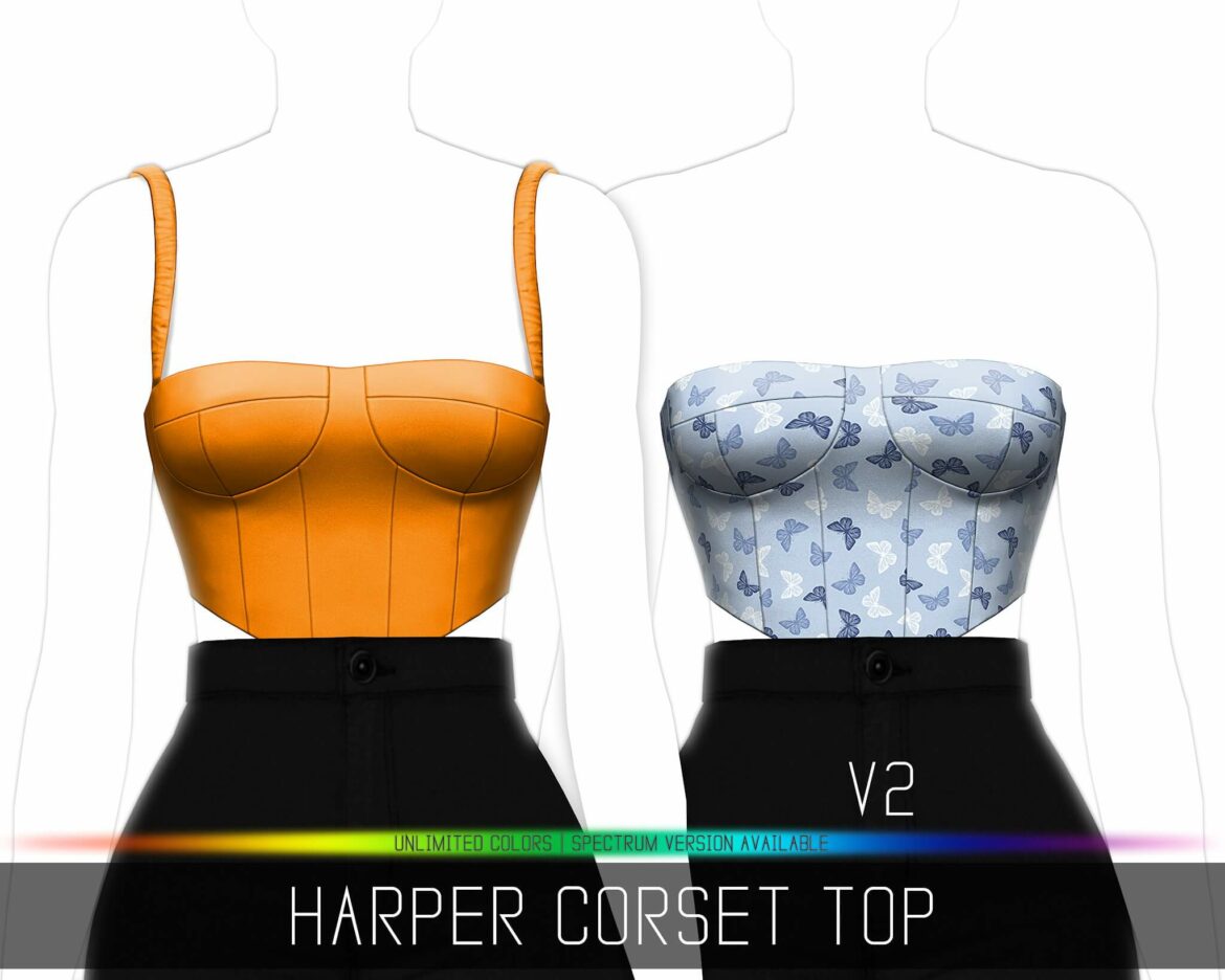 Sims 4 HARPER CORSET TOP by Simpliciaty
