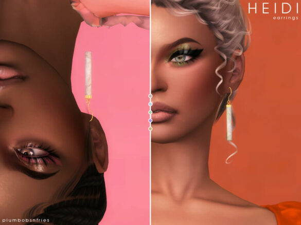 Sims 4 HEIDI earrings by Plumbobs n Fries at TSR