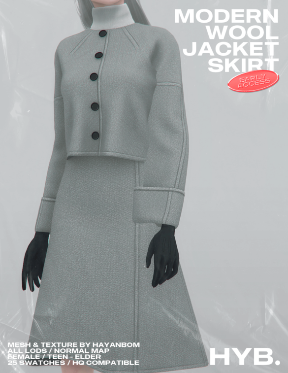 Sims 4 hyb modern wool jacket skirt