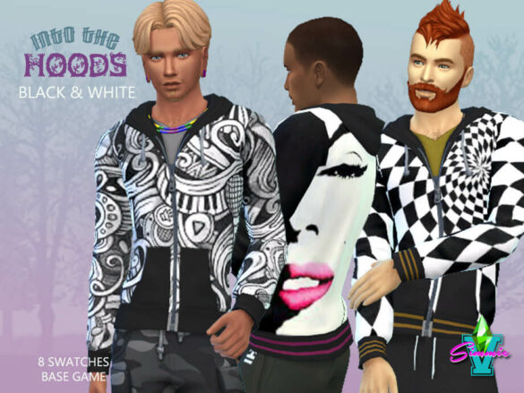 Sims 4 Into the Hoods Black & White by SimmieV