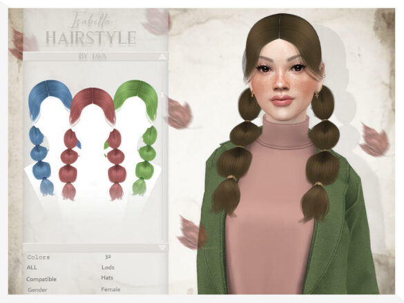 Sims 4 Isabella (Hairstyle) by JavaSims