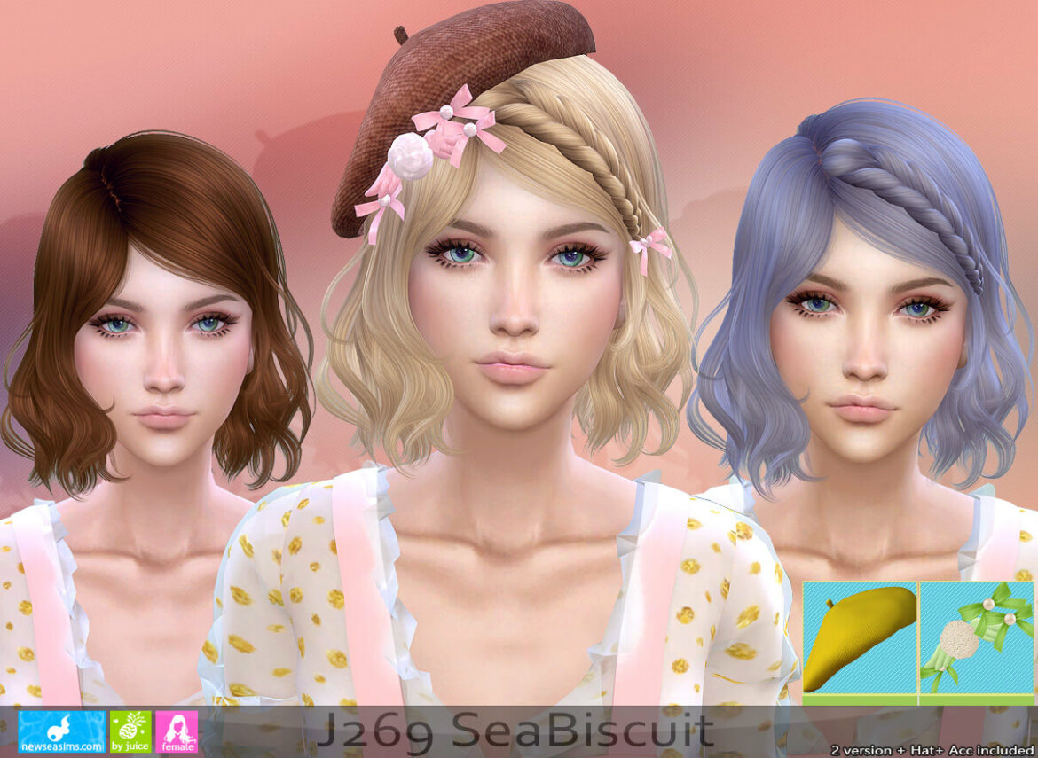 Sims 4 J269 SeaBiscuit hair (P)by Newsea Sims 4
