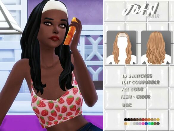 Sims 4 Joan Hair by sehablasimlish