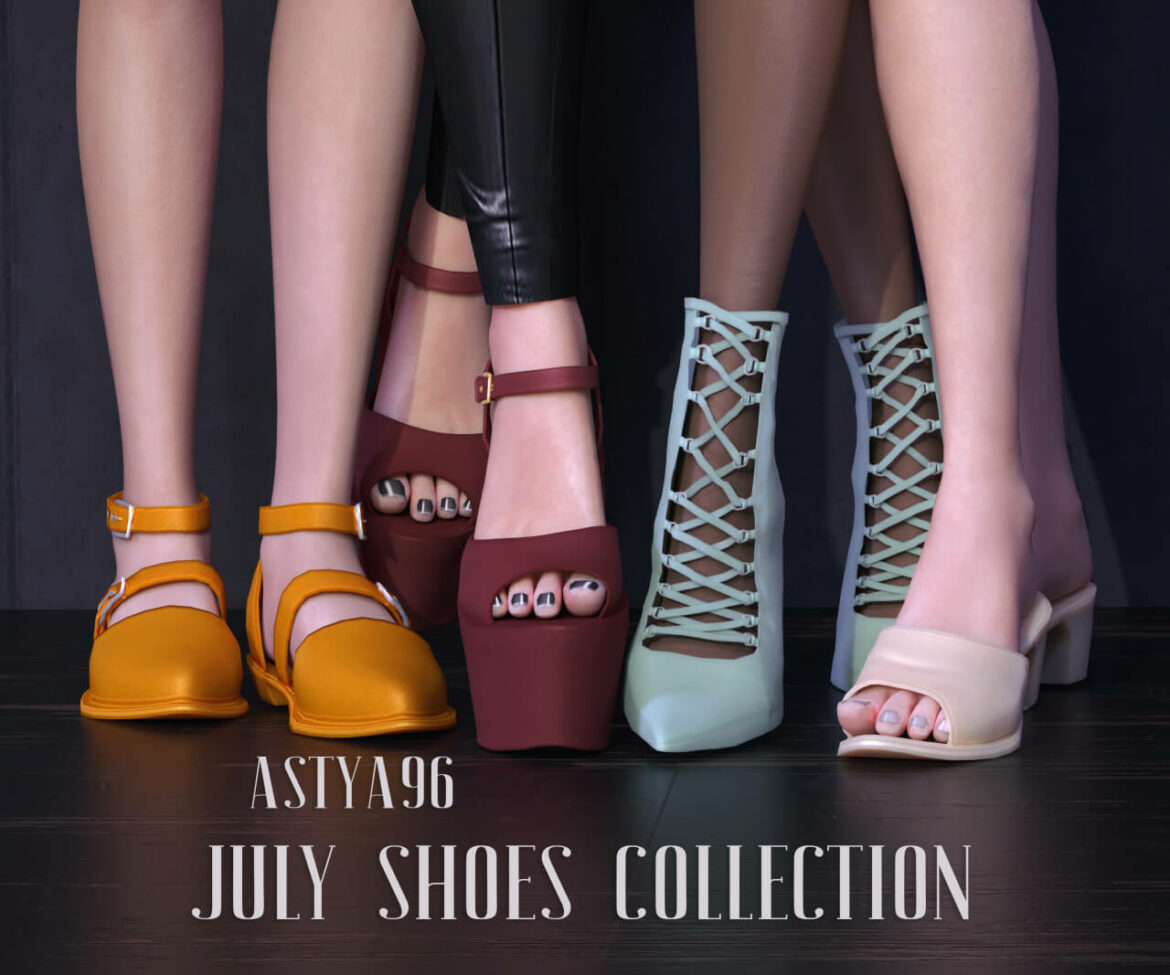 Sims 4 July Shoes Collection at Astya96