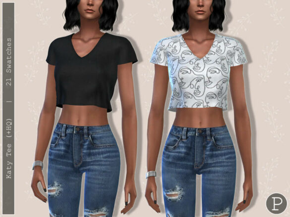 Sims 4 Katy Tee by Pipco