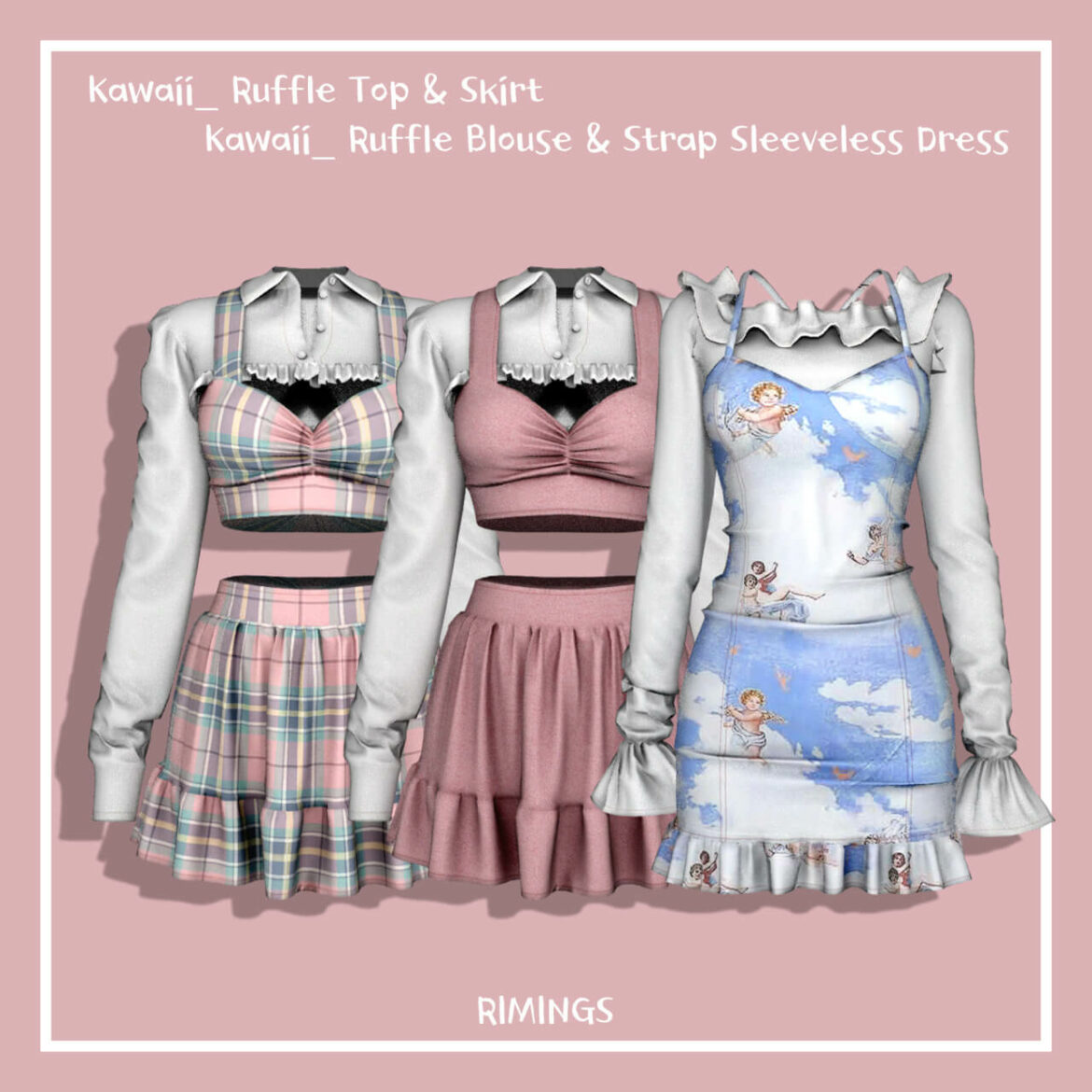 Sims 4 Kawaii Dress SET at RIMINGs