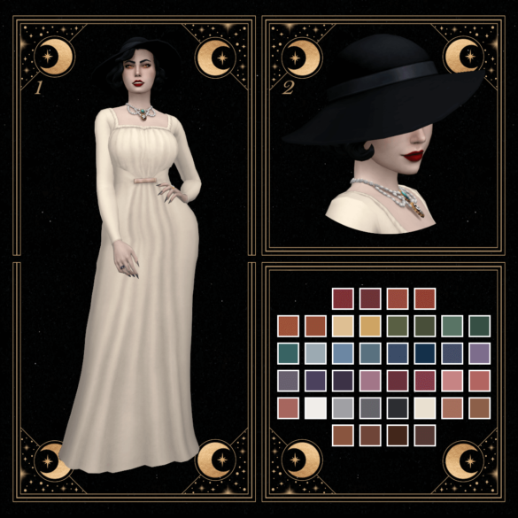 Sims 4 Lady Alcina Dimitrescu Dress – Hat