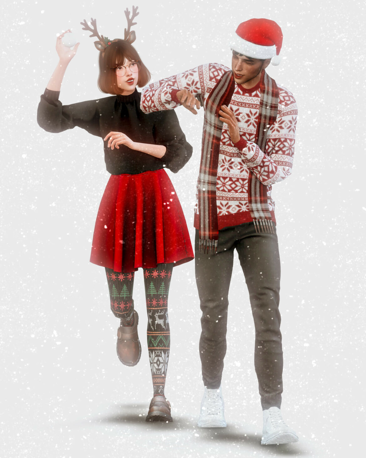 Sims 4 let it snow 1 hat top bottom scarf lookbook