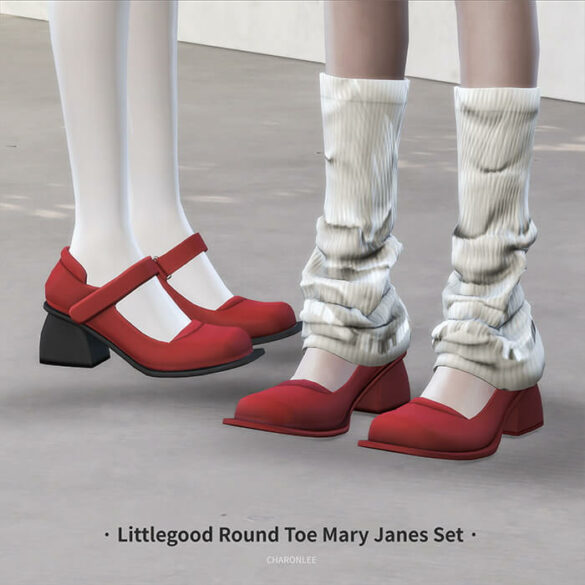 Sims 4 Littlegood Round Toe Mary Janes by Charonlee
