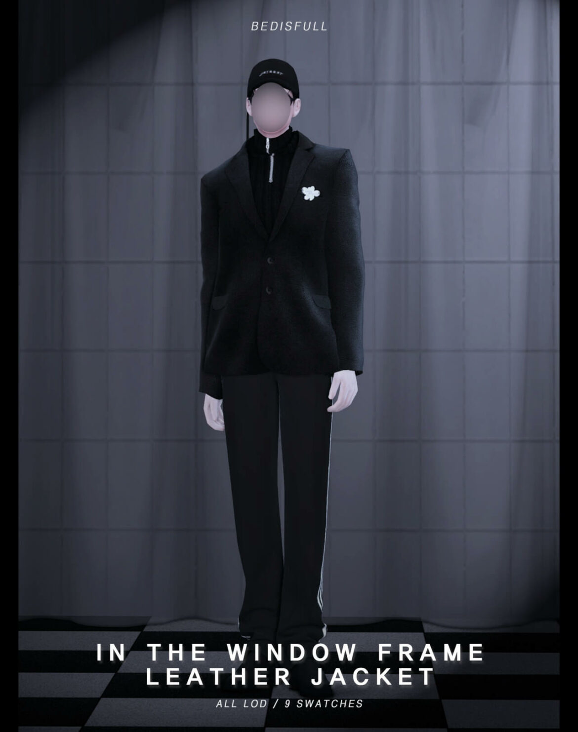 M in the window frame leather jacket Bedisfull