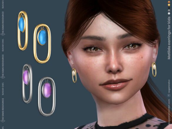 Sims 4 Matilda earrings for kids by sugar owl