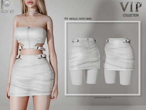 Sims 4 METALLIC OUTFIT (SKIRT) P76 by busra-tr
