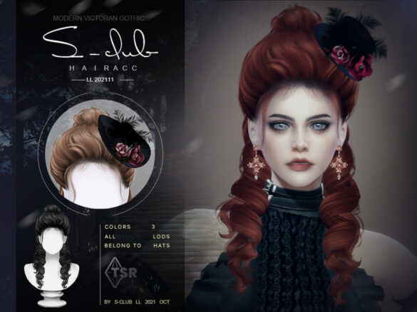 Modern Gothic rose feather hat model B by S-Club
