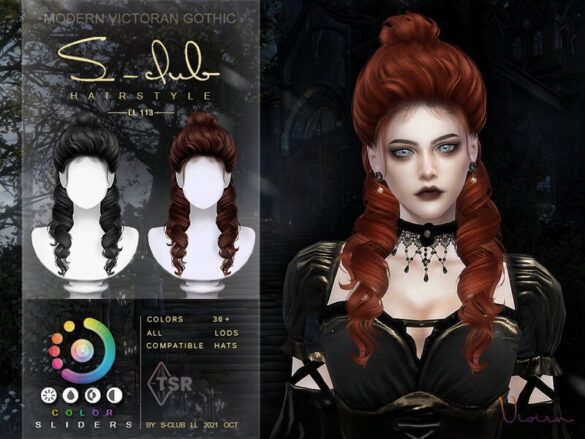 Modern Victorian Gothic curly Long hair Vivien
