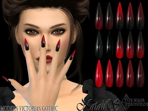 Modern Victorian Gothic stiletto nails by NataliS