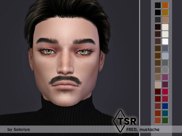 Sims 4 mustache fred mustache in 34 colors male
