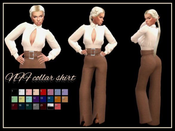 Sims 4 NFF collar shirt by Nadiafabulousflow
