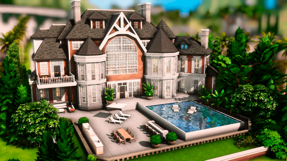 Sims 4 NO CC – Hamptons Mansion