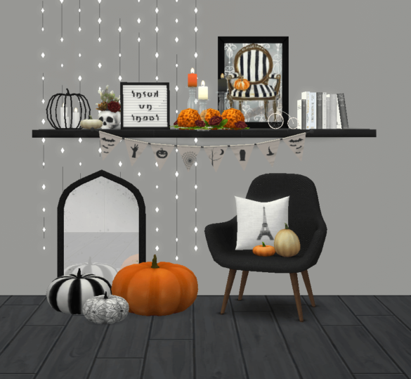 Sims 4 nuclearrayne spooky day wall decor weekend 2