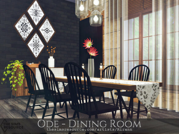 Sims 4 Ode – Dining Room by Rirann