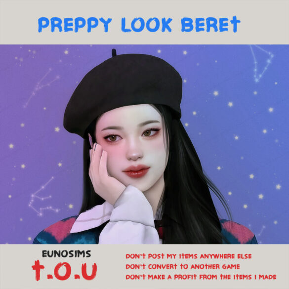 Sims 4 preppy look beret