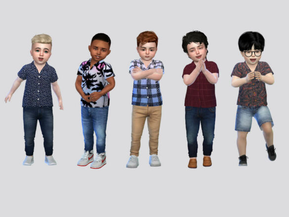 Sims 4 Printed Viscose Shirt by McLayneSims