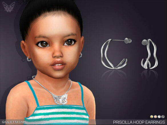 Sims 4 Priscilla Hoop Earrings For Toddlers by feyona