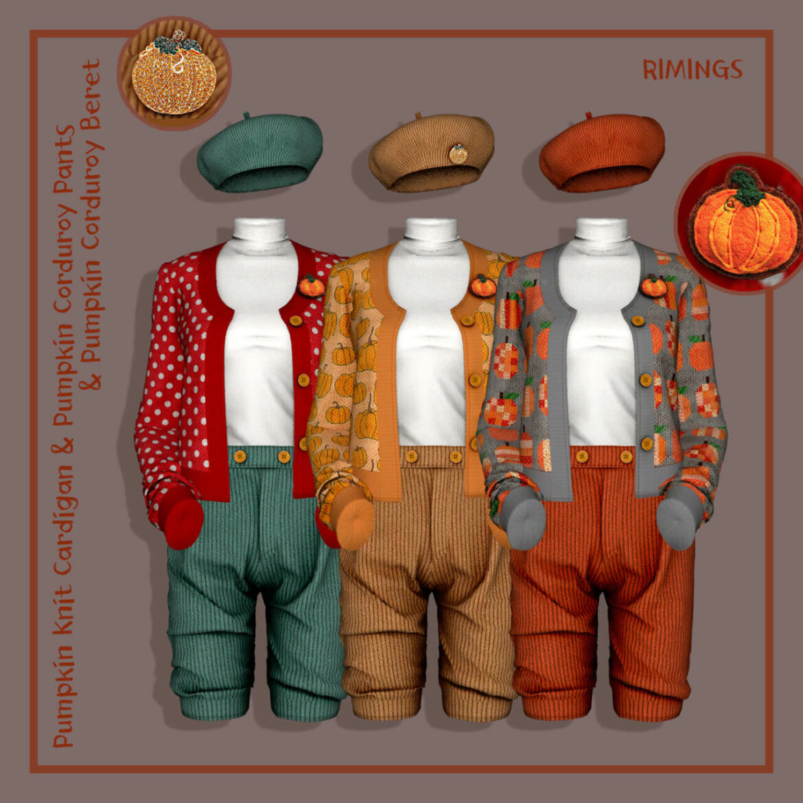 Sims 4 Pumpkin Outfit Set at RIMINGs