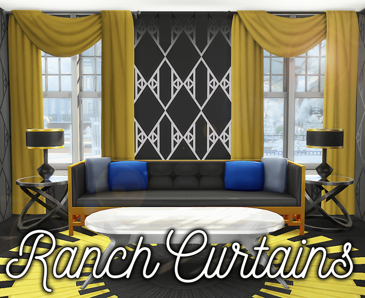 Sims 4 ranch curtains in the cottage garden palette 16